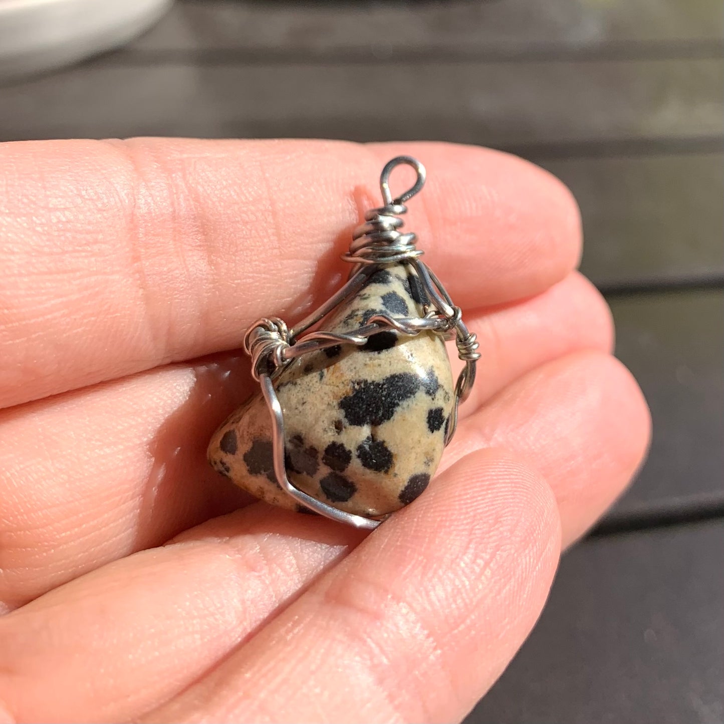 Wire Wrapped Dalmatian Jasper