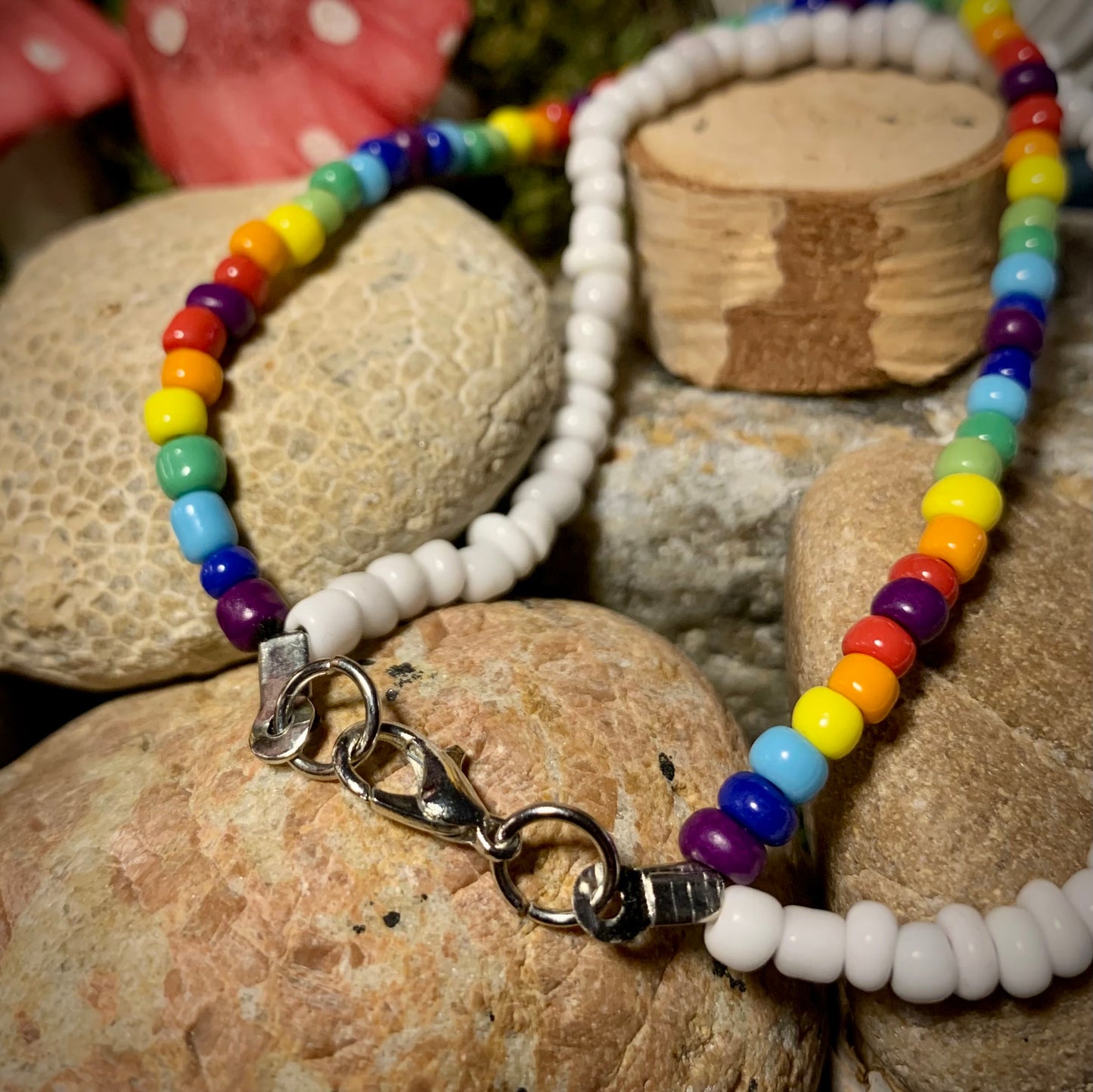 Large Rainbow Beaded Bracelet