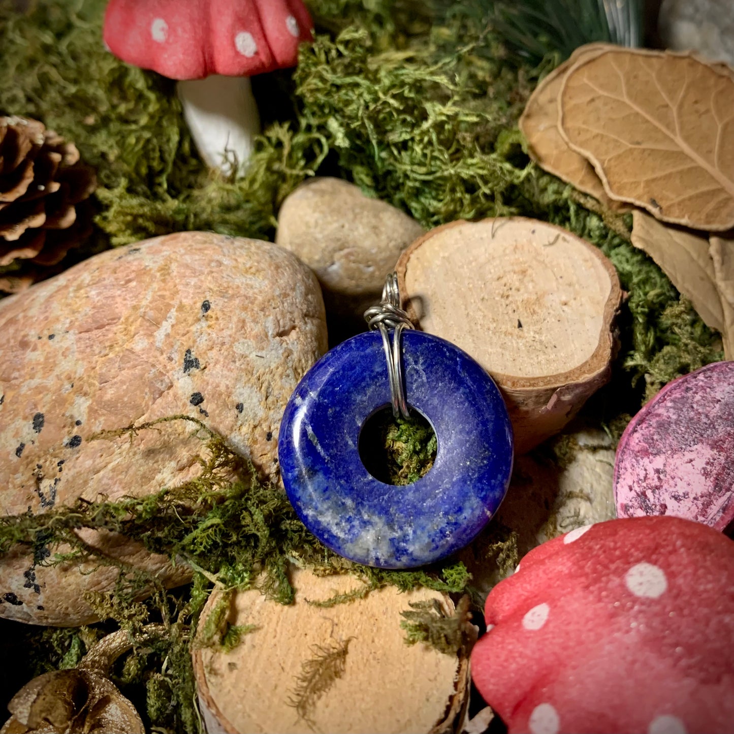 Lapis Lazuli Circle Pendant