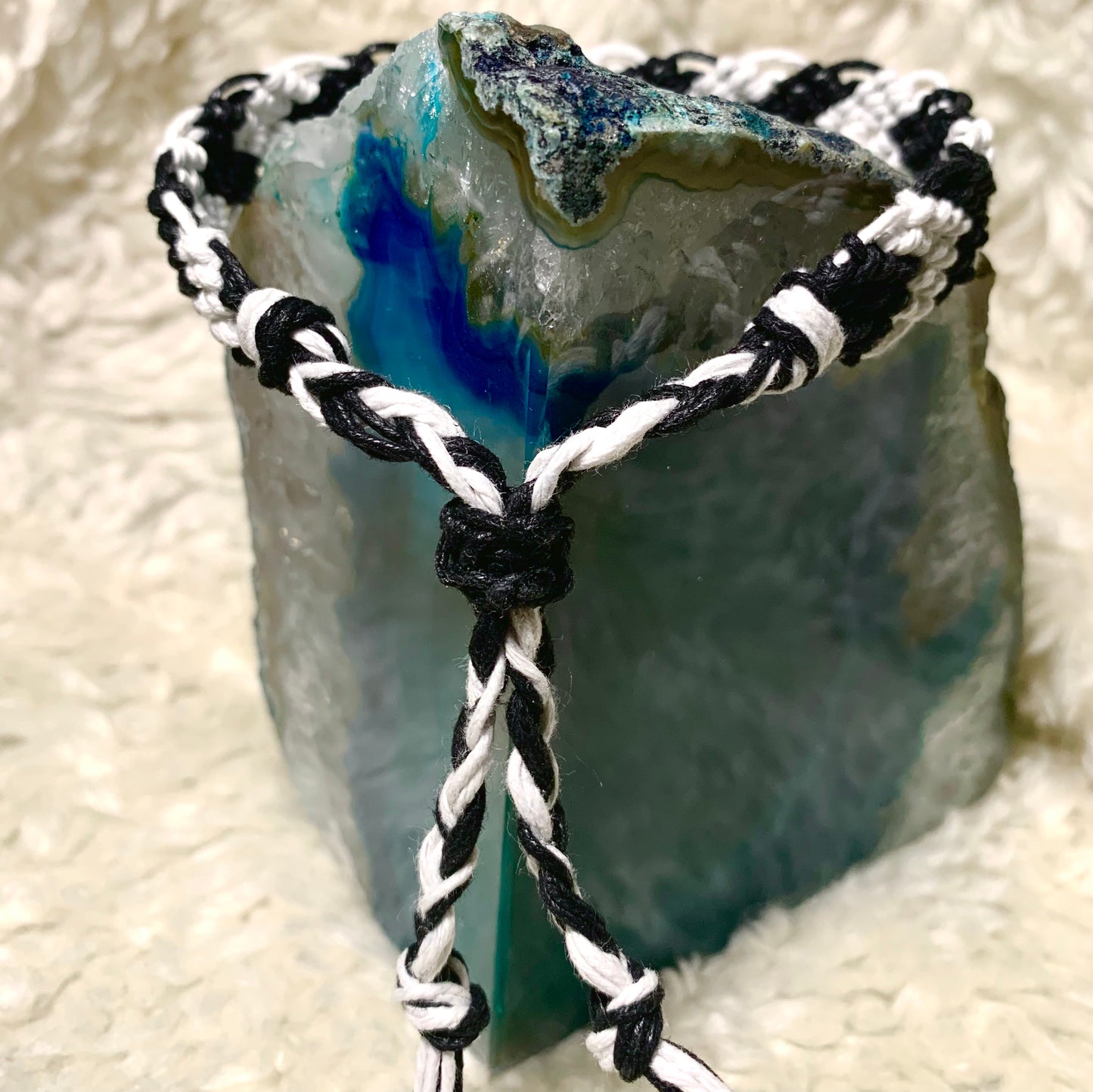 B&W Chevron Adjustable Bracelet